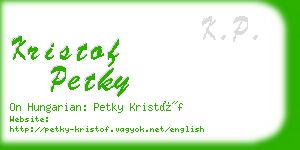 kristof petky business card